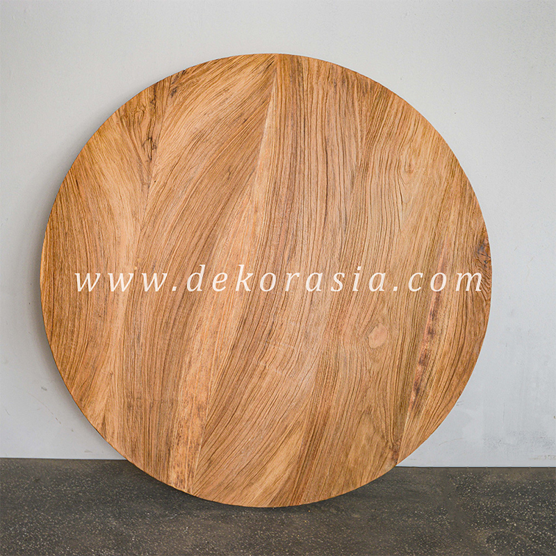Round Recycled Wood Table Top, Modern Style Furniture Wooden Table Top for Living Room, Natural Wood